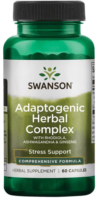 Swanson Adaptogenic Herbal Complex with Rhodiola, Ashwagandha & Ginseng, 60 капс. 