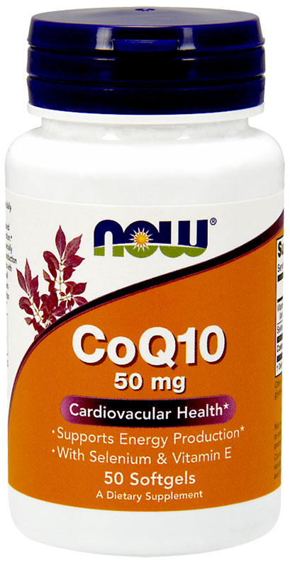 NOW CoQ10 50 мг + Vit E, 50 капс. 