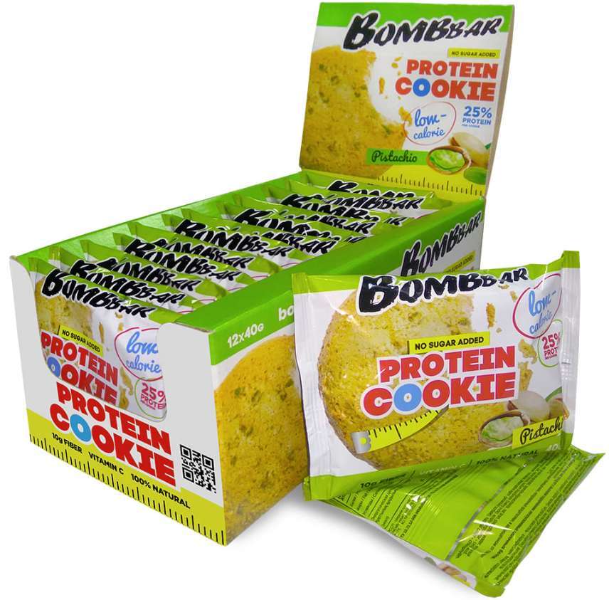 BombBar печенье низкокалорийное протеиновое, 40 г Протеиновое печенье