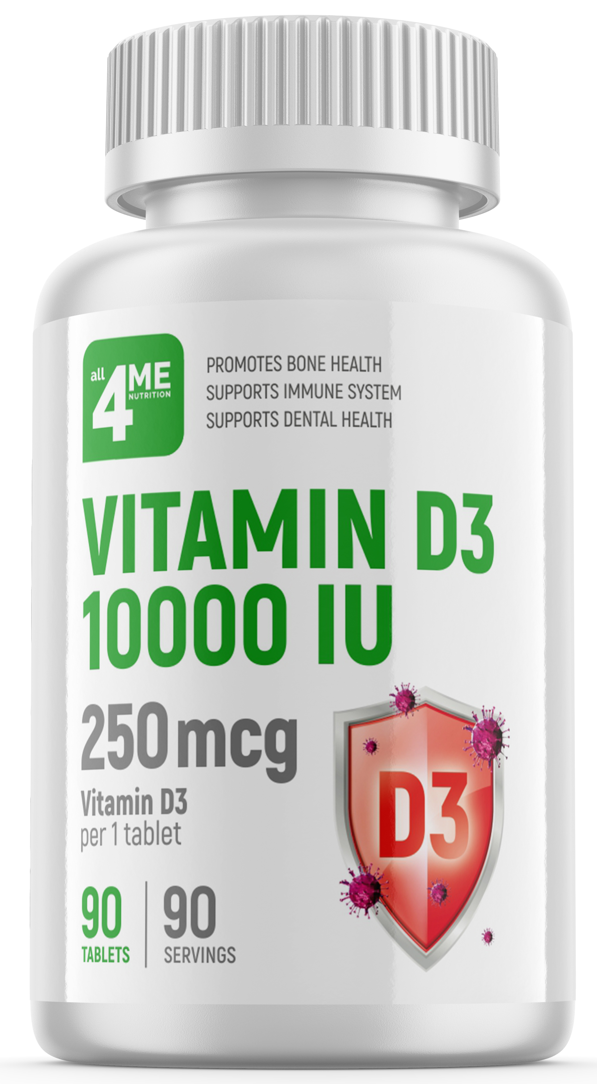 4Me Nutrition Vitamin D3 10000 IU, 90 таб. 