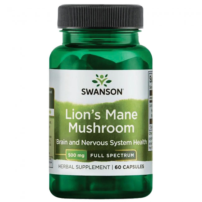 Swanson Full Spectrum Lion's Mane Mushroom 500 mg, 60 капс. 