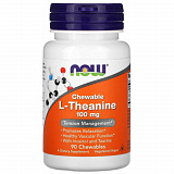 NOW L-Theanine 100 мг, 90 жевательных таб.